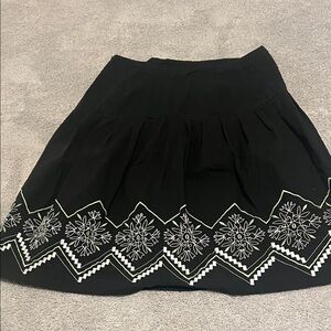 Ann Taylor Factory Black Skirt with White Pattern